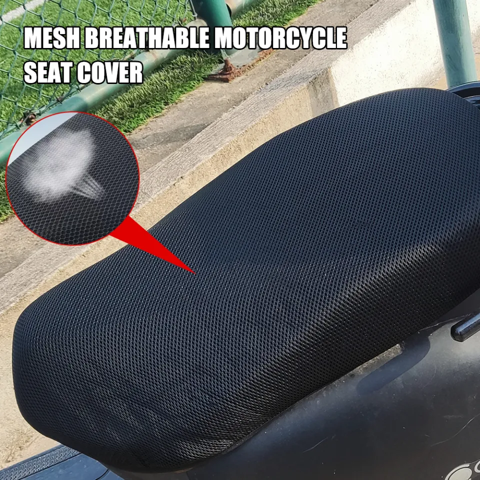 XXXL Motorbike Moped Seat Cushion Cover - 3D Breathable Mesh Net For Scooters (90cm, Black)