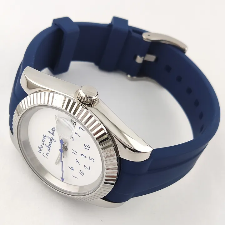 36mm/39mm%20NH35%20Watch%20Who%20Cares%20im%20Already%20Late%20Watch%20High%20Quality%20Sapphire%20Crystal%20Glass%20Waterproof%20NH35%20Movement%20Blue%20Watch%20-%20Image%204