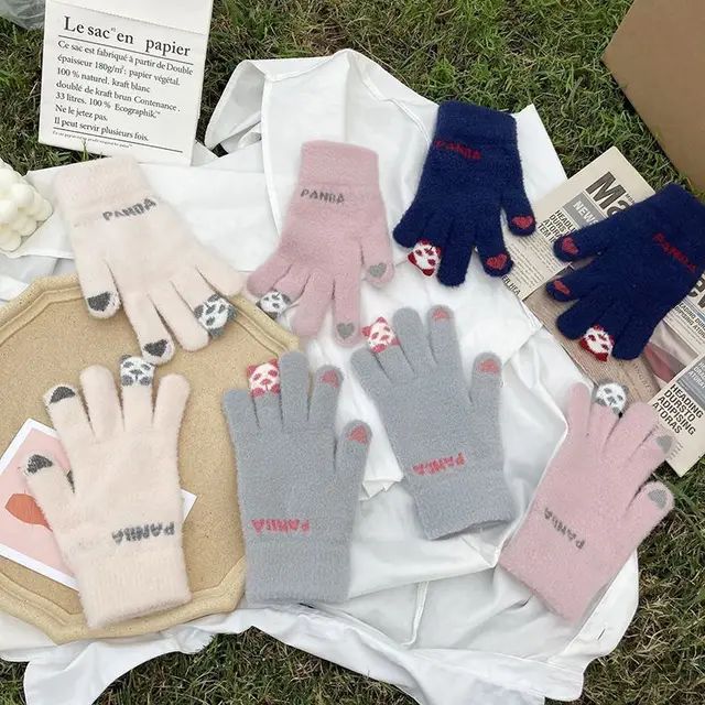 Cute%20Panda%20Men%20And%20Women's%20Winter%20Warmth%20Wool%20Split%20Finger%20Riding%20Touchscreen%20Knitted%20Gloves%20-%20Image%208