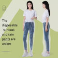 Disposable Waterproof Pants Especially Suitable for Riders of Motorcycle Scooter Bike in Raining Days Feet-wrapped Rain Pants.
