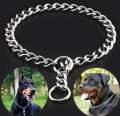 Stainless Steel Dog Collar Silver Cuban Link Dog Slip Chain Choke Collar Strong Slip Dog Collars for Large Dog 5.5MM 80CM 35KG/70KG. 