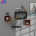 set of 4 Wall Decoration shelves(Black Brown white Red Yellow). 