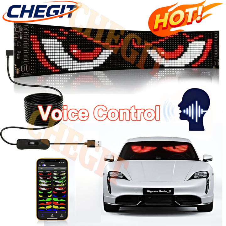 New Eye LED Sign Truck Scrolling Advertising APP Voice Control Light Custom Text Pattern Animation Programmable Display for Car