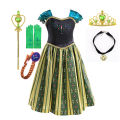 2026 Exquisite Anna Coronation Gown Toddler Snow Queen Halloween Princess Dress Girl Make up Party Birthday Fancy Elsa Costume. 