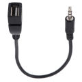 3.5mm Black Car AUX Audio Cable To USB Audio Cable Car Electronics for Play Music Car Audio Cable USB Headphone Converter. 