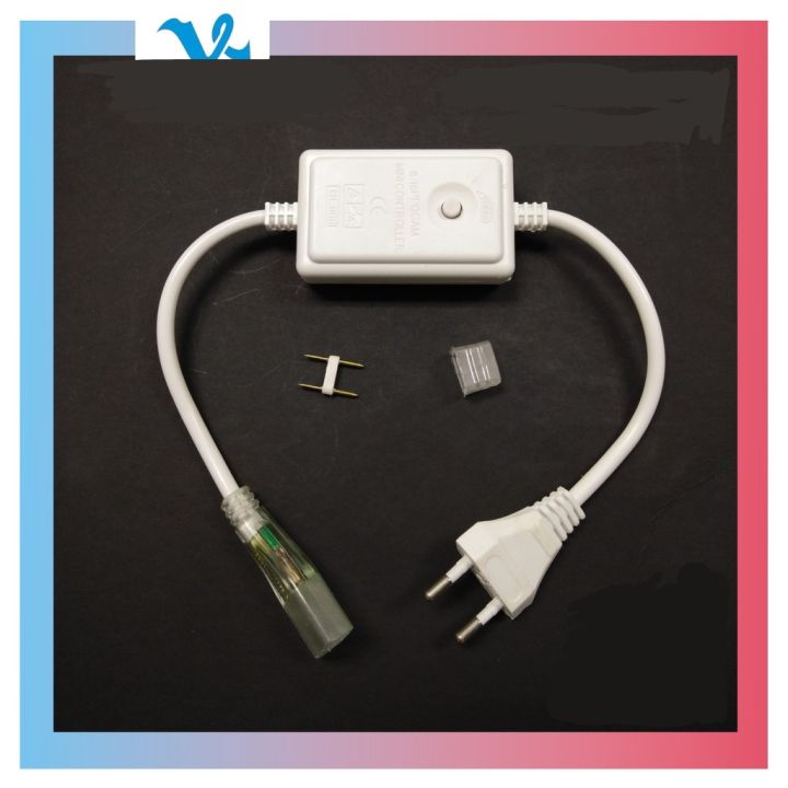 LED Flexible Rope Light 2 Pin EU Plug Connector Adapter With Flasher ...