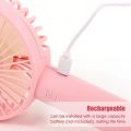 Desk Fan High Velocity Electric Fan USB Rechargeable Student Fan Cat Ear Design Mini Fan Portable Hand Held Fan For Office 1Pcs. 