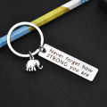 Inspirational Positive Energy Keychain, Elephant Never Don't Forget Strong Stainless Steel Keychain, Relatives And Friends Gifts. 