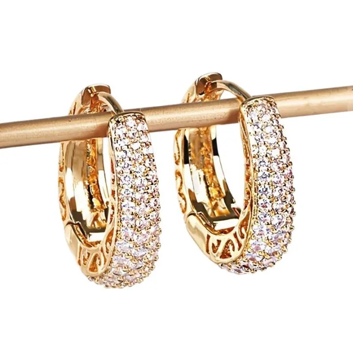 Huitan%20Hollow%20Gold%20Color%20Hoop%20Earrings%20for%20Women%20Paved%20Dazzling%20CZ%20Stone%20Luxury%20Trendy%20Female%20Circle%20Earrings%20Statement%20Jewelry%20-%20Image%202