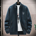 New Men's Fleece Cardigan Sweater Embroidery Casual Knit Sweater Jacket High Quality Male Autumn Winter Clothing. 
