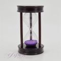 Retro Wooden Hourglass Timer – 5 Minute Sand Timer with Blue Sand & Wooden Base – Home Decor & Desk Gift. 