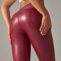 PU Leather Leggings Women Scrunch Butt Leggings Girls Faux Leather Pants High Waist Push Up Casual Leggings 6 Color.