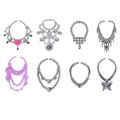 32 pcs Random Doll Clothes and Accessories, 10pcs Fashion Dresses 22pcs Shoes, Glasses, Necklaces, Handbag for Barbie Doll. 
