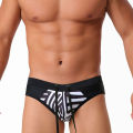 UXH Men's Swim Briefs beach pants Surfing bathing  Surfboard Black strips Swimwear Pad Removed Push-up Swimming swimsuits. 