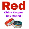 1.3 RM Electric Cable 100% Fireproof Cable 80Y China Copper Aluminium Cable 1 Coil Red Or Black. 