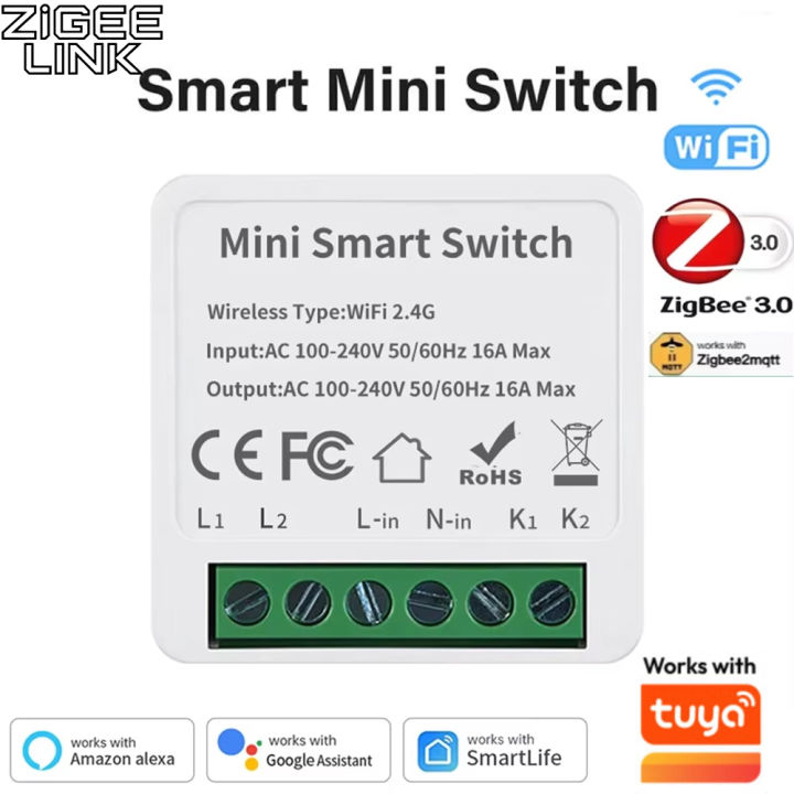 Mini WIFI Smart Switch Wireless Zigbee DIY Light Switch Smart Home Automation APP Timer Voice Control Support Tuya Alexa 