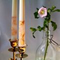 Decorative Taper candles 10" set of 4 - Gold foil Candles - 100% handmade candles - home decoration. 