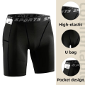 Men Fitness Shorts Boxers Black Gray L XL XXL Sports Training Elasticity Wicking Sweat Quick Dry Tight Compression Pants.