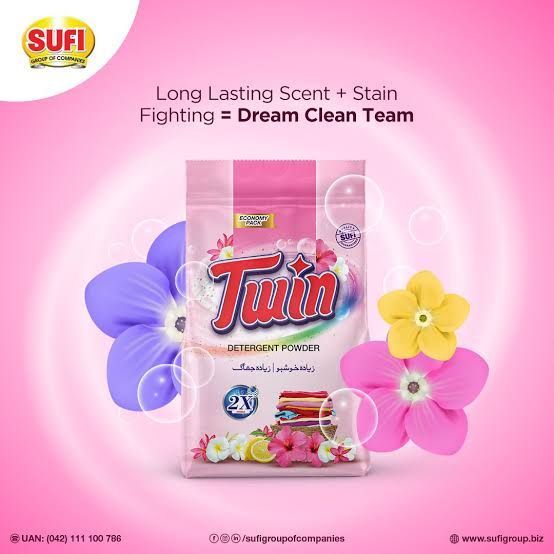 Sufi Twin Detergent Powder Surf Original Quality 1000g (1kg) - Pakistani Brand