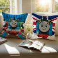 Thomas The Train Square Pillow Case Anti-dustmite Pillowcase Invisible zipper silky short plush Sofa cushion cover.