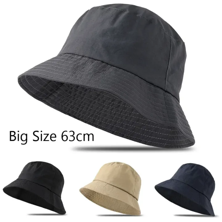 Waterproof%20Large%20Size%20XL62cm%20Sun%20Hat%20Men%20Women's%20Sunscreen%20Mountaineering%20Big%20Head%20Circumference%20Summer%20UV%20Protection%20Bucket%20Hat%20-%20Image%202