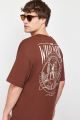 Wild  Printed  Cotton T-Shirt For Men - 100% Cotton, Wide Fit / Summer. 
