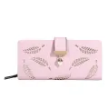 Women Wallet PU Leather Purse Female Long Wallet Gold Hollow Leaves Pouch Handbag For Women Coin Purse Card Holders Clutch. 