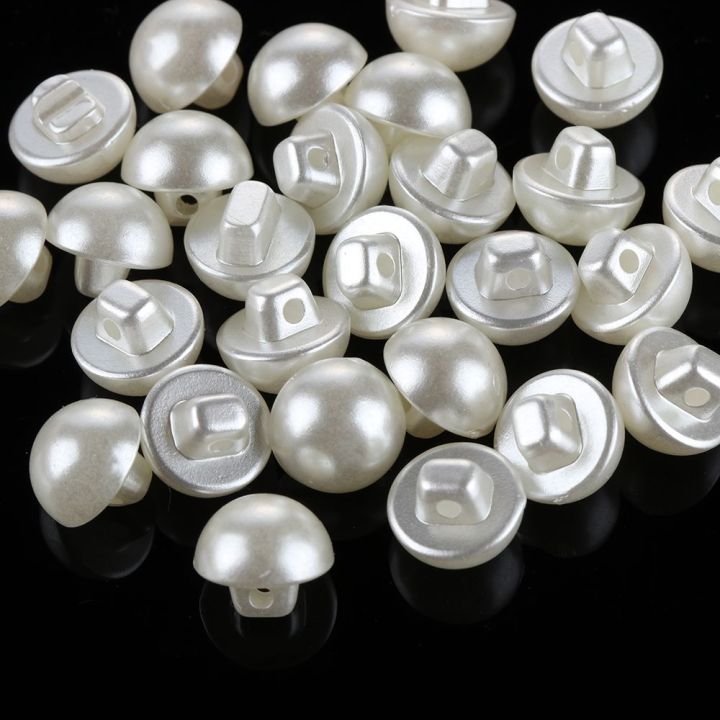 50PCS 10mm Round Sewing Pearl Buttons mushroom buttons for Clothing Dress Accessories Scrapbooking Garment Decorative DIY Crafts