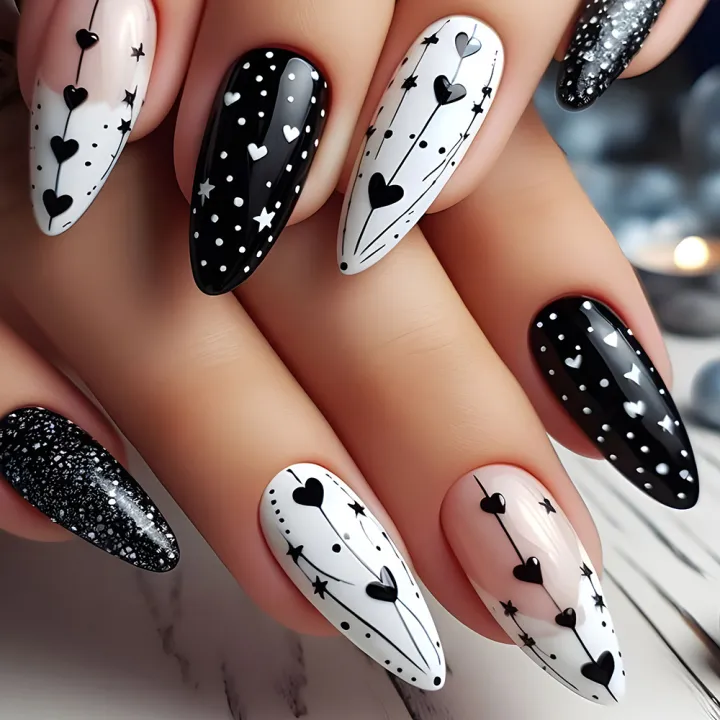 24pcs/set%20short%20Medium%20fake%20nails%20square%20ballet%20almond%20nail%20tips%20pink%20beautiful%20heart%20for%20Valentine's%20Day%20press%20on%20false%20nails%20-%20Image%206