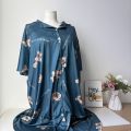 Plus size pajama nightdress for women 40–150kg oversize loose long short sleeve sleepwear cute bear print homewear dress. 