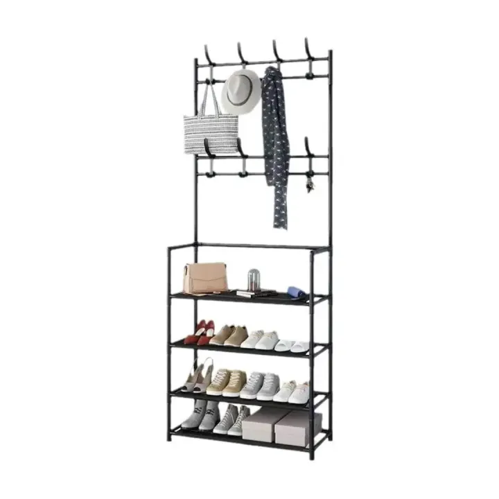 Clothes%20rack%20with%20shoe%20stand%20cloth%20hanger%20simple%20floor%20-%20Image%205