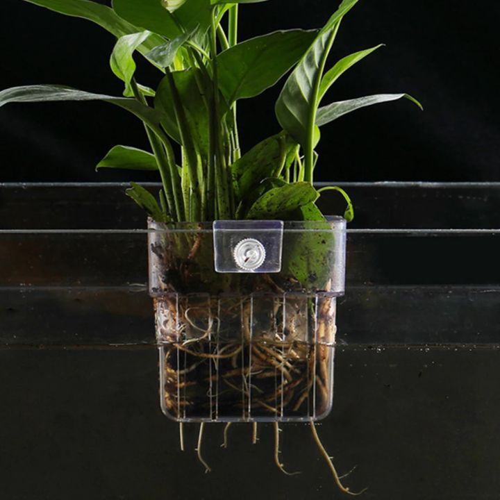 Aquarium Plant Basket Transparent Fish Tank Hanging Decorations Pot Aquatic Plants Holder Aquatic Plant Cup Fish Tank Planter