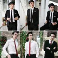 Fashion Casual Slim Plain Mens Solid Skinny Neck Party wedding Tie Silk Necktie. 