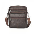Men's Genuine Leather Crossbody Bag High Quality Zipper Pocket Retro Business Messenger Bag for Men. 