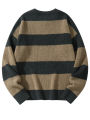 New Loose Bottoming Sweater Casual Versatile Striped Pullover Men's Round Neck Sweater. 
