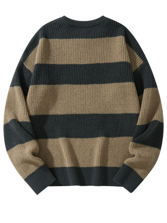 New%20Loose%20Bottoming%20Sweater%20Casual%20Versatile%20Striped%20Pullover%20Men's%20Round%20Neck%20Sweater%20-%20Image%202