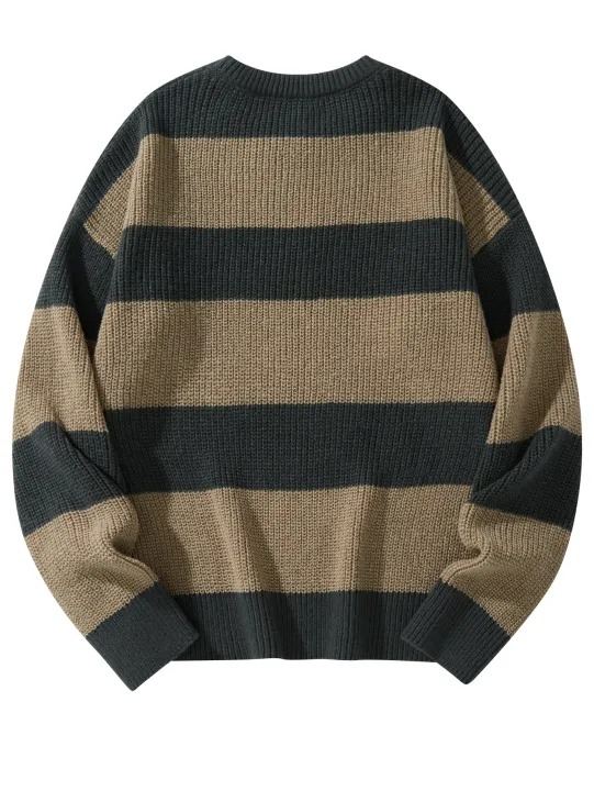 New%20Loose%20Bottoming%20Sweater%20Casual%20Versatile%20Striped%20Pullover%20Men's%20Round%20Neck%20Sweater%20-%20Image%202