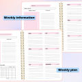 52 Weeks Weekly Planner Notebook A5 Undated Spiral Agenda Daily Student Schedules Journal Stationery Office School Supplies. 