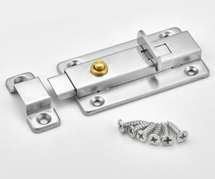 Stainless steel towal bolt with screw door lock kundi automatic button