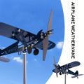 Metal Airplane Weathervane 3D Piper J3 Cub Wind Spinner Windmill Garden Decor Home Outdoor Roof Plane Indicator Wind Direct P1C8.