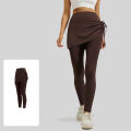 2026 Women Side Ruched Drawstring 2 in 1 Yoga Leggings High Rise Butt Lifting Slim Fit Squat Proof Workout Running Yoga Pants.