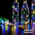 20 Led Bottle Cork Lights With Bottle Copper Wire String Lights 2M Battery Powered, 1 Unit,2 meters. 