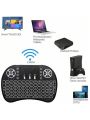 RGB Mini Wireless Keyboard with Touchpad Mouse - Bluetooth & 2.4GHz Small Wireless Keyboard for Smart TV, PC, Android TV Box - Black. 
