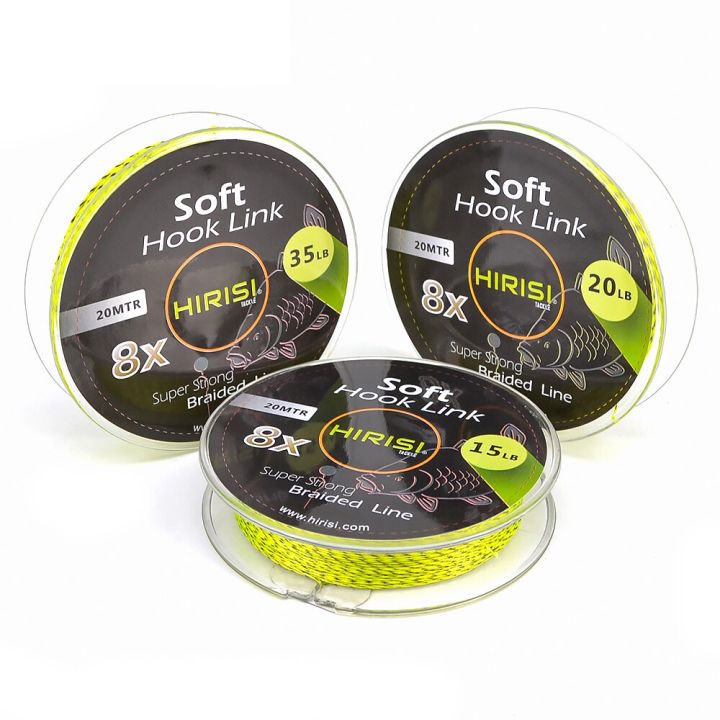 Hirisi 1PCS Carp Fishing Line Soft Hook Link Strand 20m Carp