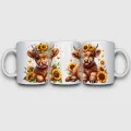 5 sheets cute cow UV DTF cup sleeves 16 oz, DTF cup sleeve transfer glass, water bottle waterproof stickers. 