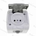 10A Surface-Mounted Single-Unit Wall Panel Household European Standard Two-Hole Socket With Cover Waterproof And Splash-Proof. 