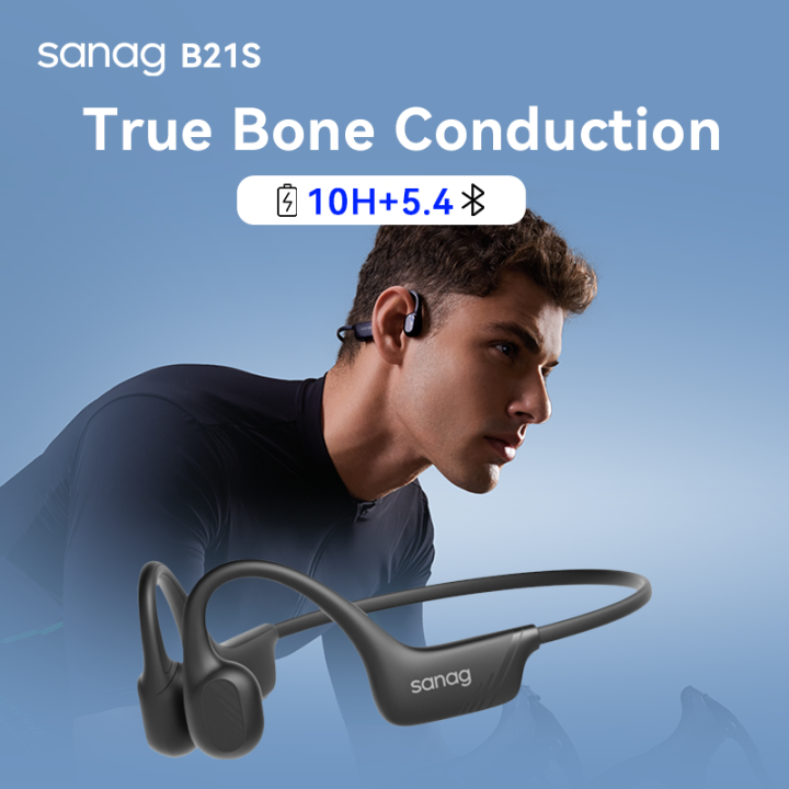 Casque à Conduction Osseuse SANAG B21S - Bluetooth 5.4, étanche IPX5, 10h Autonomie, Pour Sport, Course, Vélo