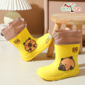 Children's Rain Boots Cartoon Capybara Pattern Rain Shoes For Girls Boys Anti-Slip Elastic Band For Students.