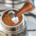 51mm/53mm/58mm Espresso Coffee Tamper Aluminum Coffee Distributor Leveler Tool Bean Press Hammer with Wooden Handle. 