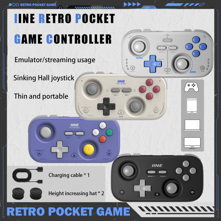 IINE Retro Pocket Game Controller Compact Portable with Hall Joysticks ...